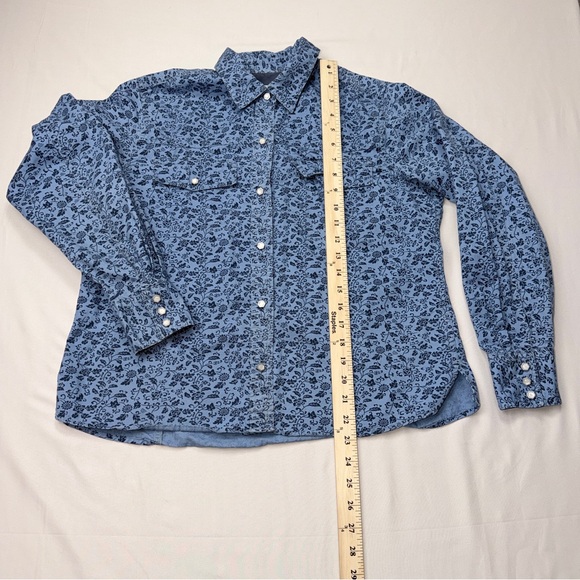 Royal Robbins Navy Snap-Up Shirt ditsy paisley pattern - Picture 3 of 8